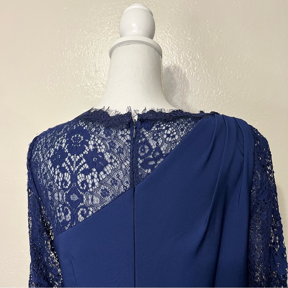 JS COLLECTIONS Women’s Maria Scallop Column Gown Blue Size 10 - Picture 12 of 16